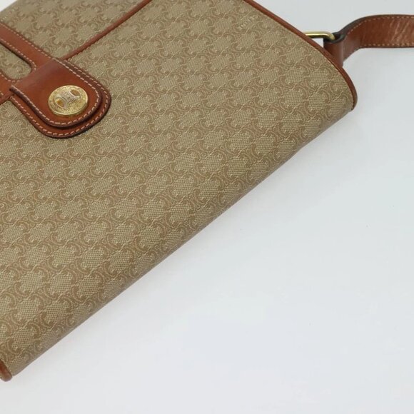 CELINE Macadam Canvas Shoulder Bag PVC Beige Gold Auth 118350 - Picture 7 of 15